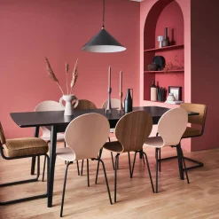 Mesa de jantar retangular extensível de 6-8 lugares