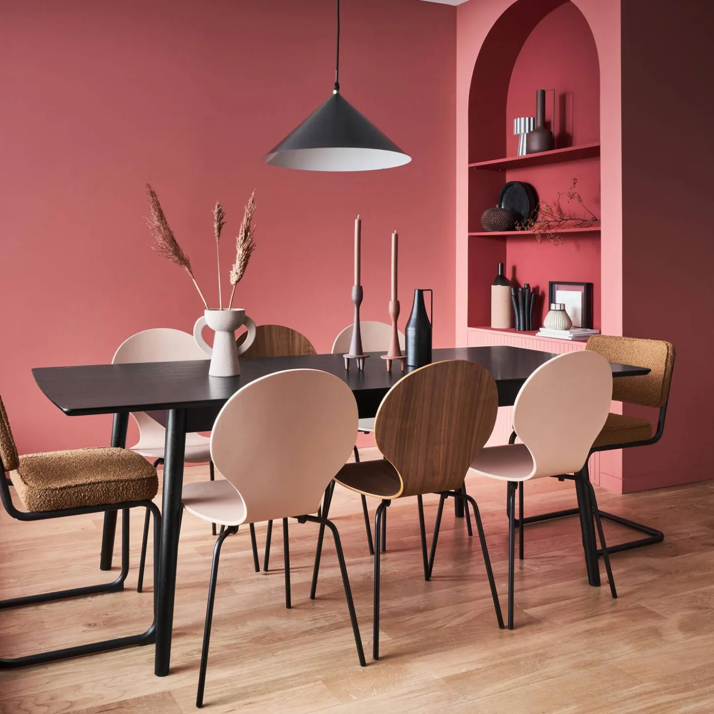 Mesa de jantar retangular extensível de 6-8 lugares