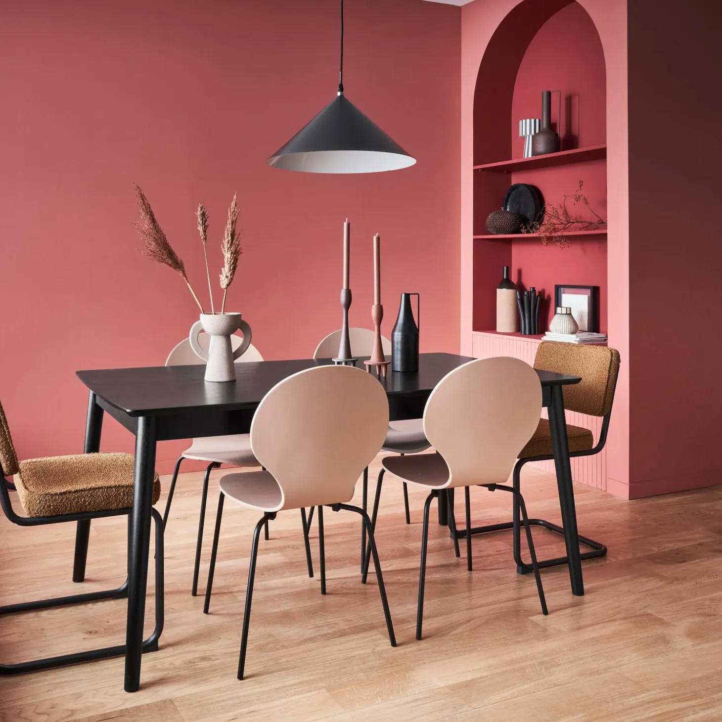 Mesa de jantar retangular extensível de 6-8 lugares
