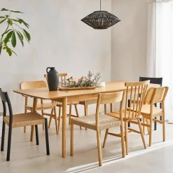 Mesa de jantar retangular extensível de 6-8 lugares