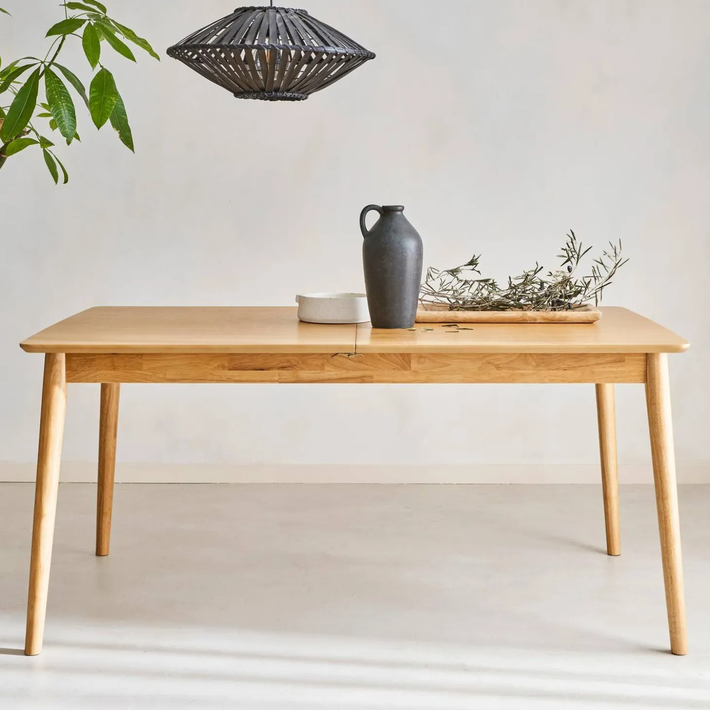 Mesa de jantar retangular extensível de 6-8 lugares