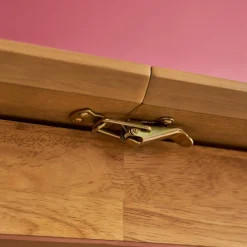 Mesa de jantar retangular extensível em madeira, 4-6 lugares