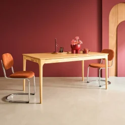 Mesa de jantar retangular extensível em madeira para 6-8 lugares