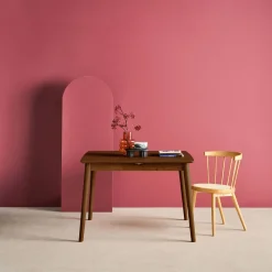 Mesa de jantar retangular extensível em madeira, 4-6 lugares