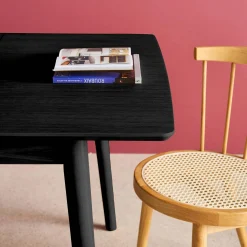 Mesa de jantar retangular extensível em madeira, 4-6 lugares