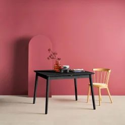 Mesa de jantar retangular extensível em madeira, 4-6 lugares