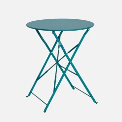 Mesa de jardim bistrô dobrável em aço, 2 lugares