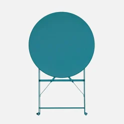 Mesa de jardim bistrô dobrável em aço, 2 lugares