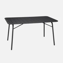 Mesa de jardim bistrô dobrável em aço, 6 lugares, 140cm
