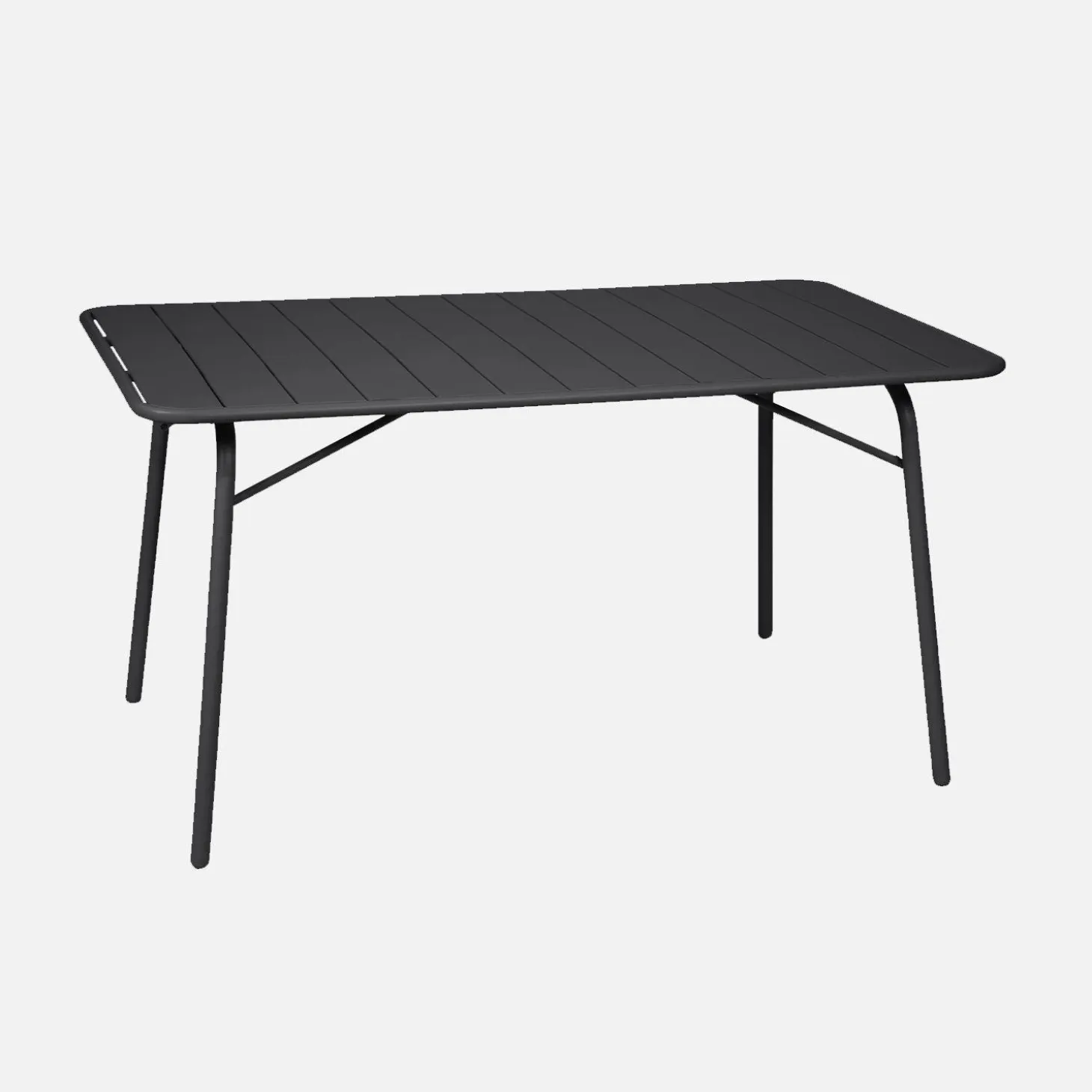 Mesa de jardim bistrô dobrável em aço, 6 lugares, 140cm