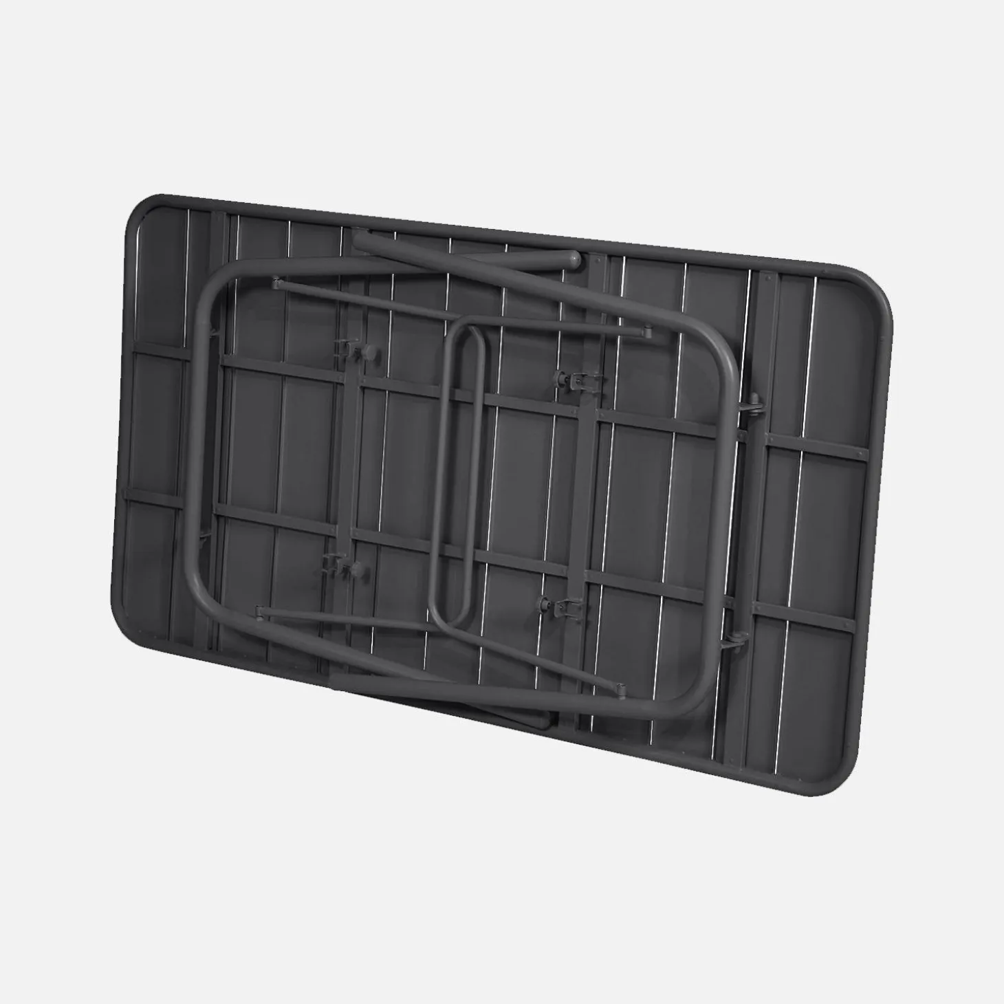 Mesa de jardim bistrô dobrável em aço, 6 lugares, 140cm