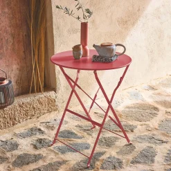 Mesa de jardim bistrô dobrável em aço, 2 lugares
