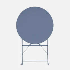 Mesa de jardim bistrô dobrável em aço, 2 lugares