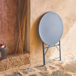 Mesa de jardim bistrô dobrável em aço, 2 lugares