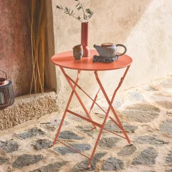 Mesa de jardim bistrô dobrável em aço, 2 lugares