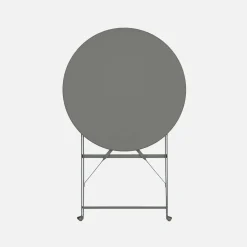 Mesa de jardim bistrô dobrável em aço, 2 lugares