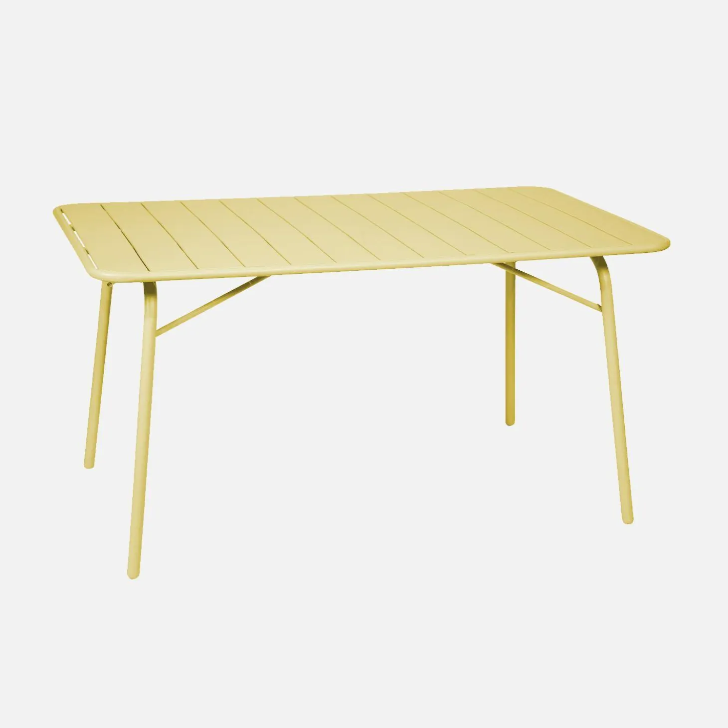 Mesa de jardim bistrô dobrável em aço, 6 lugares, 140cm