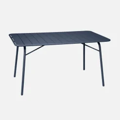 Mesa de jardim bistrô dobrável em aço, 6 lugares, 140cm