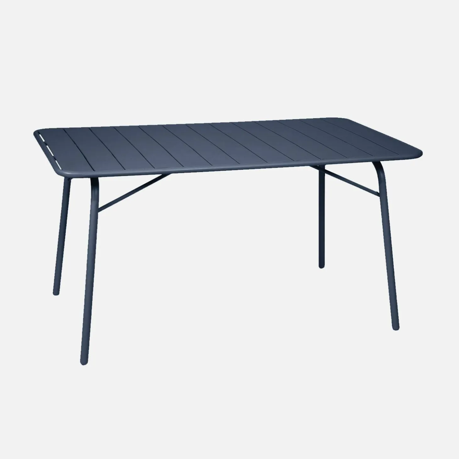 Mesa de jardim bistrô dobrável em aço, 6 lugares, 140cm