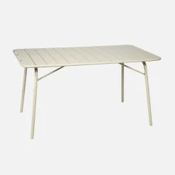 Mesa de jardim bistrô dobrável em aço, 6 lugares, 140cm