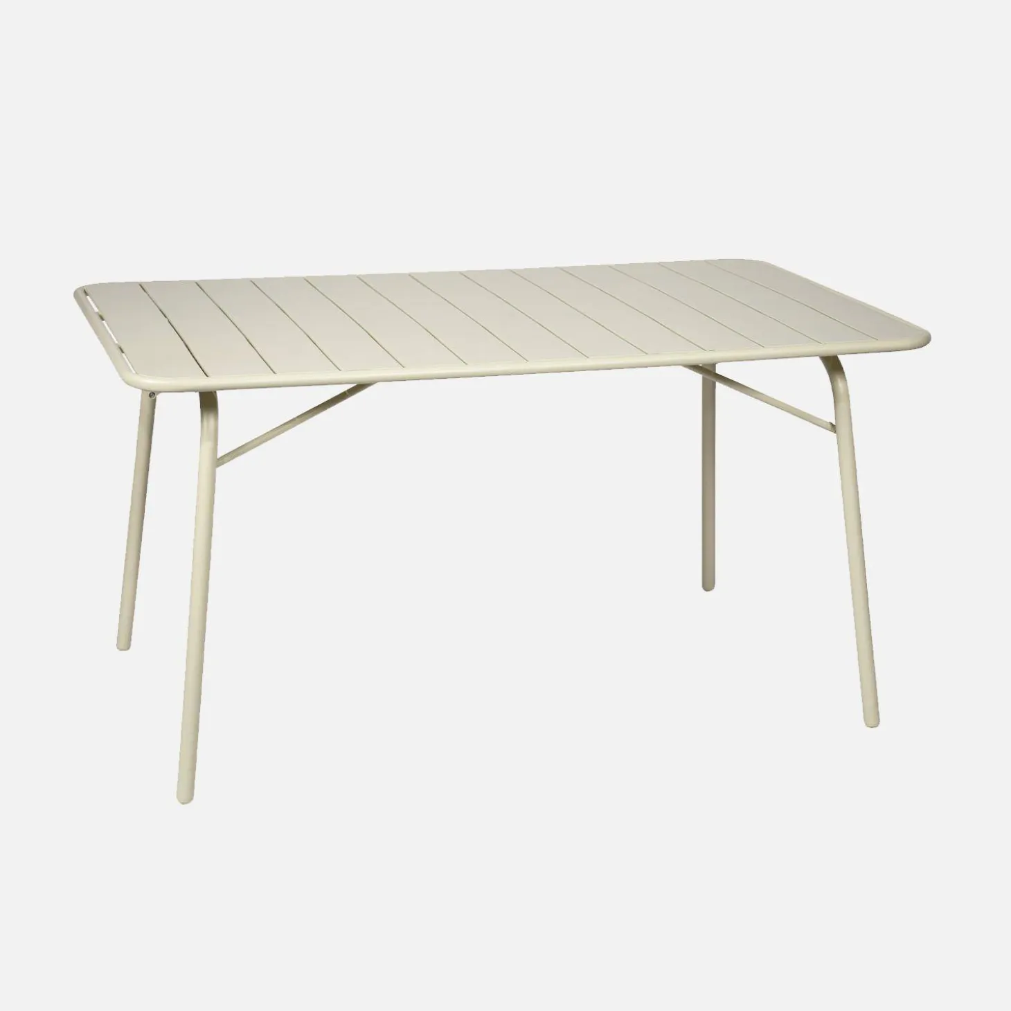 Mesa de jardim bistrô dobrável em aço, 6 lugares, 140cm