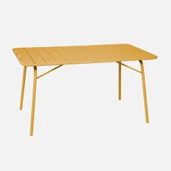 Mesa de jardim bistrô dobrável em aço, 6 lugares, 140cm