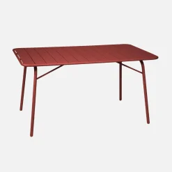 Mesa de jardim bistrô dobrável em aço, 6 lugares, 140cm