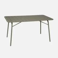 Mesa de jardim bistrô dobrável em aço, 6 lugares, 140cm