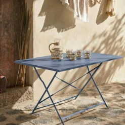 Mesa de jardim bistrô dobrável em aço, 4 lugares