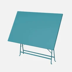 Mesa de jardim bistrô dobrável em aço, 4 lugares