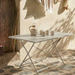 Mesa de jardim bistrô dobrável em aço, 4 lugares