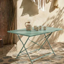 Mesa de jardim bistrô dobrável em aço, 4 lugares