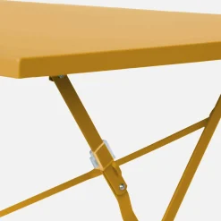 Mesa de jardim bistrô dobrável em aço, 4 lugares