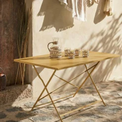 Mesa de jardim bistrô dobrável em aço, 4 lugares
