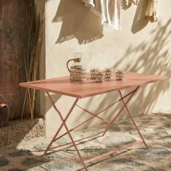 Mesa de jardim bistrô dobrável em aço, 4 lugares