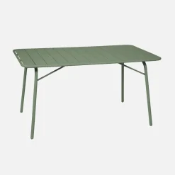 Mesa de jardim bistrô dobrável em aço, 6 lugares, 140cm
