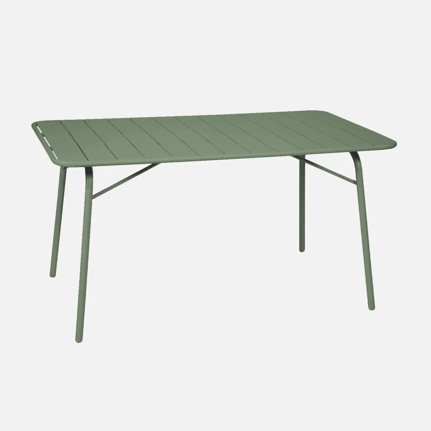 Mesa de jardim bistrô dobrável em aço, 6 lugares, 140cm
