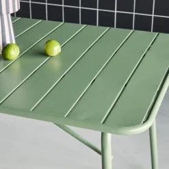 Mesa de jardim bistrô dobrável em aço, 6 lugares, 140cm