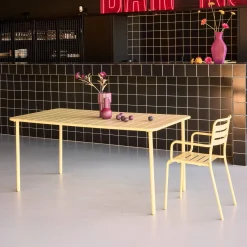Mesa de jardim bistrô em aço, 6-8 lugares, 160cm