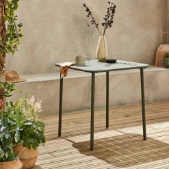 Mesa de jardim bistrô em aço, 2 lugares, 70cm