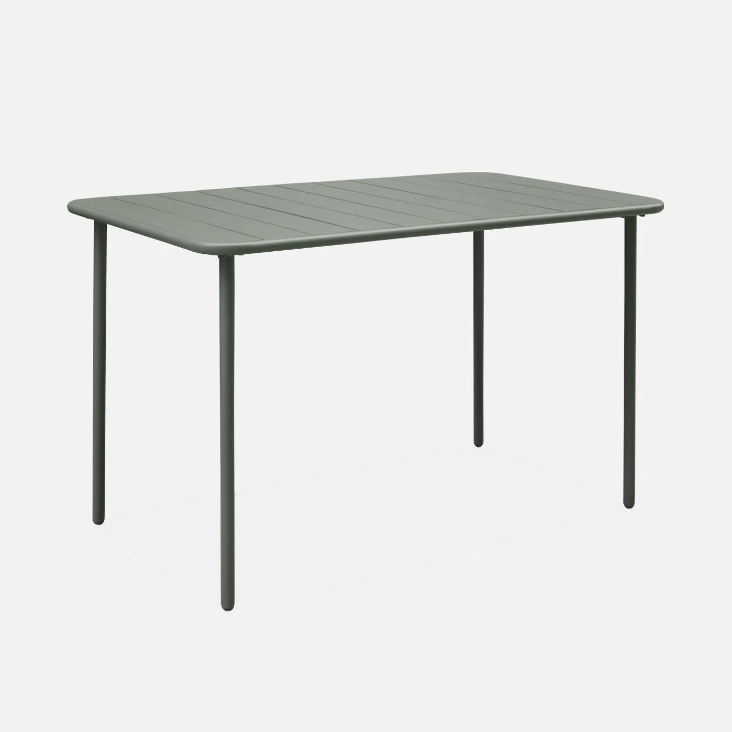 Mesa de jardim bistrô em aço, 4 lugares, 120cm
