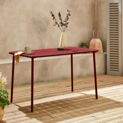 Mesa de jardim bistrô em aço, 4 lugares, 120cm