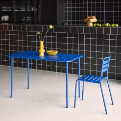 Mesa de jardim bistrô em aço, 4 lugares, 120cm