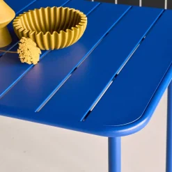 Mesa de jardim bistrô em aço, 4 lugares, 120cm