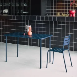 Mesa de jardim bistrô em aço, 4 lugares, 120cm