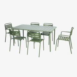 Mesa de jardim bistrô em aço, 6-8 lugares, 160cm