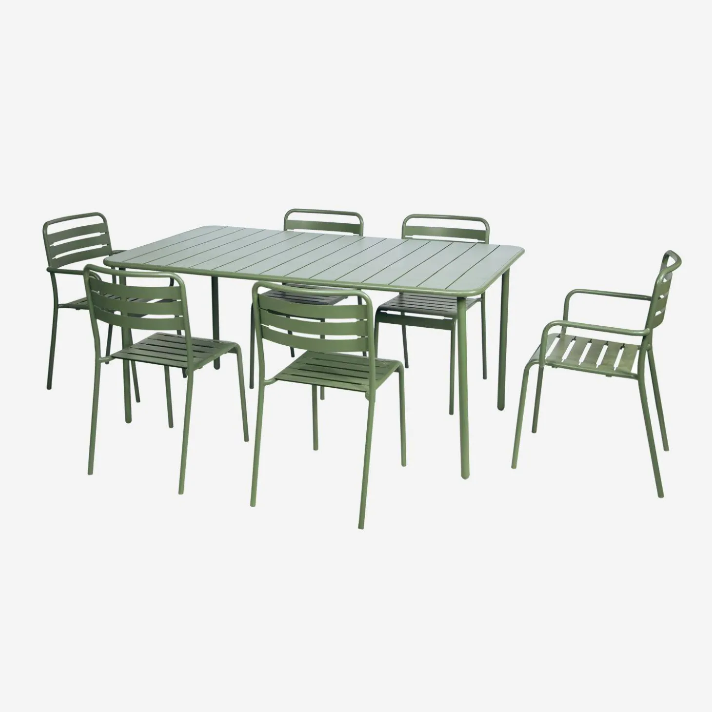 Mesa de jardim bistrô em aço, 6-8 lugares, 160cm