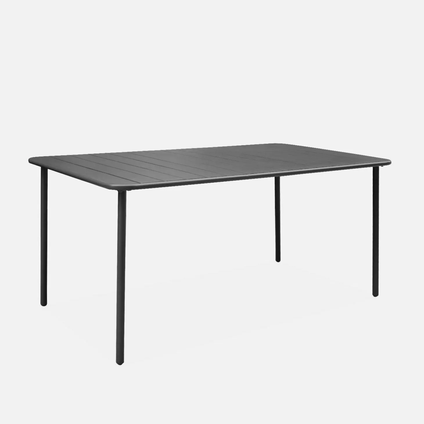 Mesa de jardim bistrô em aço, 6-8 lugares, 160cm