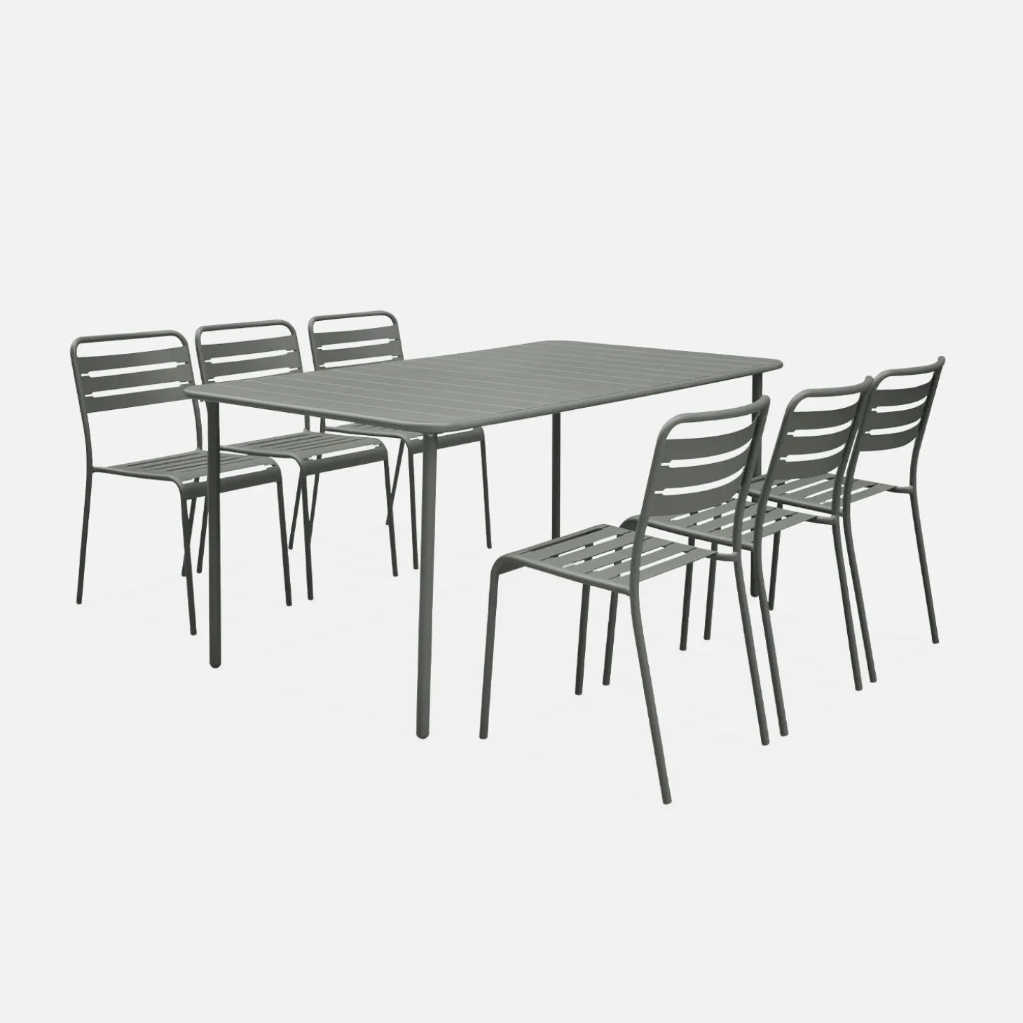 Mesa de jardim bistrô em aço, 6-8 lugares, 160cm