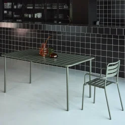 Mesa de jardim bistrô em aço, 6-8 lugares, 160cm